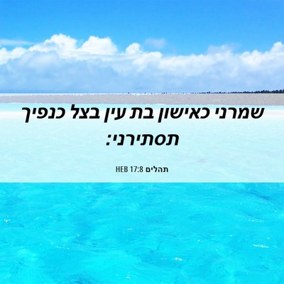 Picture 06 - תהלים 17:8 HEB - שמרני כאישון בת עין בצל - Bible Verse Picture