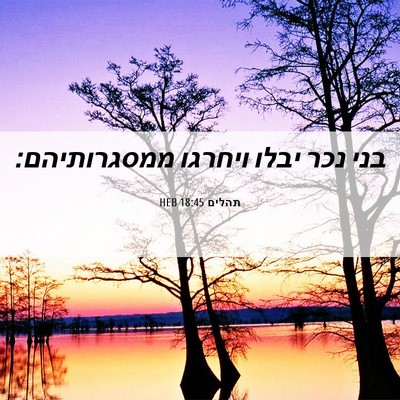Picture 06 - תהלים 18:45 HEB - בני נכר יבלו ויחרגו - Bible Verse Picture