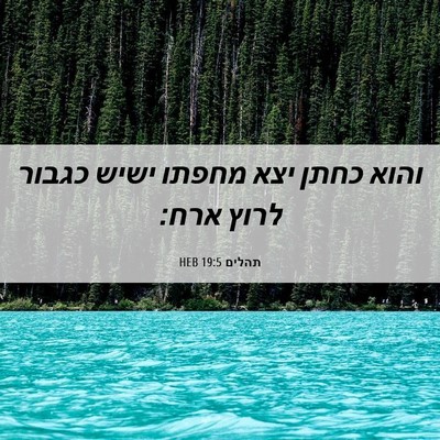 Picture 06 - תהלים 19:5 HEB - והוא כחתן יצא מחפתו ישיש - Bible Verse Picture