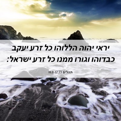 Picture 06 - תהלים 22:23 HEB - יראי יהוה הללוהו כל זרע - Bible Verse Picture