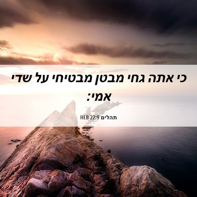 Picture 06 - תהלים 22:9 HEB - כי אתה גחי מבטן מבטיחי על - Bible Verse Picture