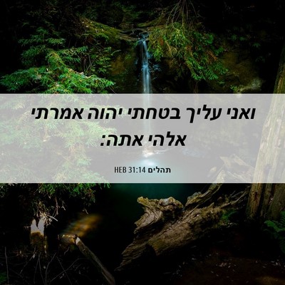 Picture 06 - תהלים 31:14 HEB - ואני עליך בטחתי יהוה אמרתי - Bible Verse Picture