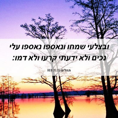Picture 06 - תהלים 35:15 HEB - ובצלעי שמחו ונאספו נאספו - Bible Verse Picture