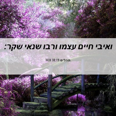Picture 06 - תהלים 38:19 HEB - ואיבי חיים עצמו ורבו שנאי - Bible Verse Picture