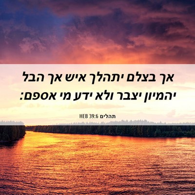 Picture 06 - תהלים 39:6 HEB - אך בצלם יתהלך איש אך הבל - Bible Verse Picture