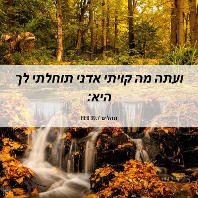 Picture 06 - תהלים 39:7 HEB - ועתה מה קויתי אדני תוחלתי - Bible Verse Picture