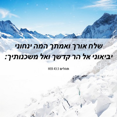 Picture 06 - תהלים 43:3 HEB - שלח אורך ואמתך המה ינחוני - Bible Verse Picture
