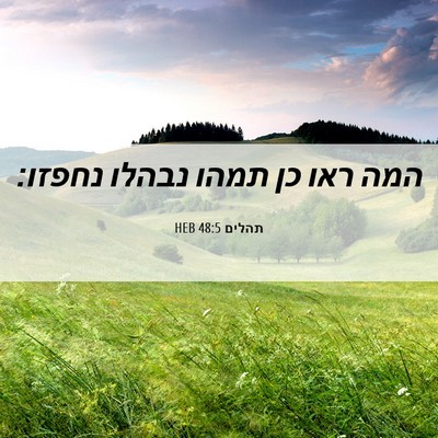 Picture 06 - תהלים 48:5 HEB - המה ראו כן תמהו נבהלו - Bible Verse Picture