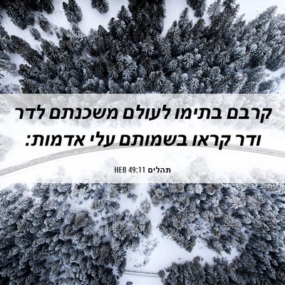 Picture 06 - תהלים 49:11 HEB - קרבם בתימו לעולם משכנתם - Bible Verse Picture
