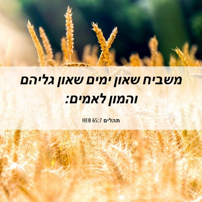Picture 06 - תהלים 65:7 HEB - משביח שאון ימים שאון גליהם - Bible Verse Picture
