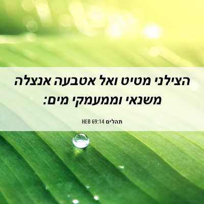 Picture 06 - תהלים 69:14 HEB - הצילני מטיט ואל אטבעה - Bible Verse Picture