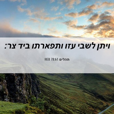 Picture 06 - תהלים 78:61 HEB - ויתן לשבי עזו ותפארתו ביד - Bible Verse Picture