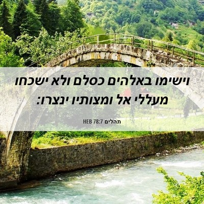 Picture 06 - תהלים 78:7 HEB - וישימו באלהים כסלם ולא - Bible Verse Picture