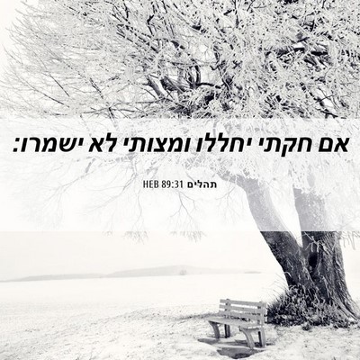 Picture 06 - תהלים 89:31 HEB - אם חקתי יחללו ומצותי לא - Bible Verse Picture