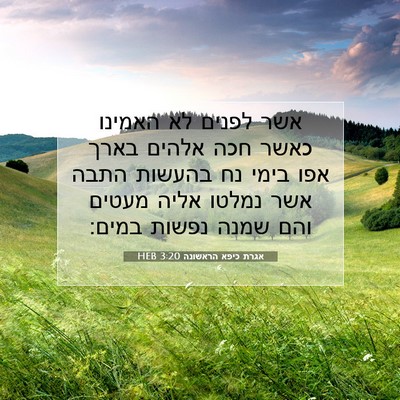 Picture 07 - אגרת כיפא הראשונה 3:20 HEB - אשר לפנים לא האמינו כאשר - Bible Verse Picture