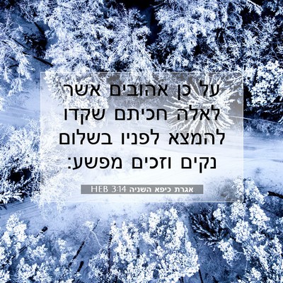 Picture 07 - אגרת כיפא השניה 3:14 HEB - על כן אהובים אשר לאלה חכיתם - Bible Verse Picture