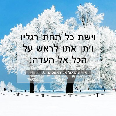 Picture 07 - אגרת שאול אל האפסים 1:22 HEB - וישת כל תחת רגליו ויתן אתו - Bible Verse Picture