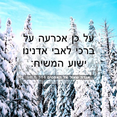 Picture 07 - אגרת שאול אל האפסים 3:14 HEB - על כן אכרעה על ברכי לאבי - Bible Verse Picture