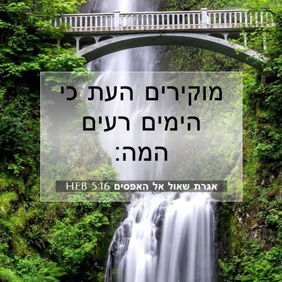Picture 07 - אגרת שאול אל האפסים 5:16 HEB - מוקירים העת כי הימים רעים - Bible Verse Picture