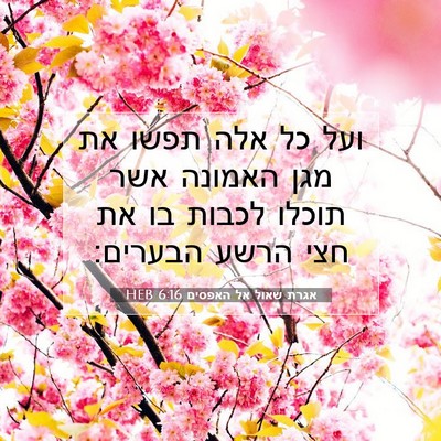 Picture 07 - אגרת שאול אל האפסים 6:16 HEB - ועל כל אלה תפשו את מגן - Bible Verse Picture