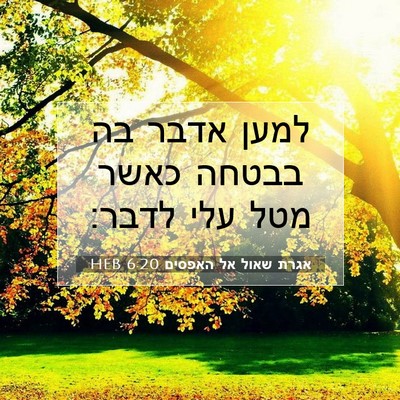 Picture 07 - אגרת שאול אל האפסים 6:20 HEB - למען אדבר בה בבטחה כאשר מטל - Bible Verse Picture