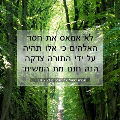 Picture 07 - אגרת שאול אל הגלטים 2:21 HEB - לא אמאס את חסד האלהים כי - Bible Verse Picture