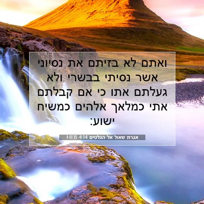 Picture 07 - אגרת שאול אל הגלטים 4:14 HEB - ואתם לא בזיתם את נסיוני אשר - Bible Verse Picture