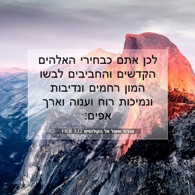 Picture 07 - אגרת שאול אל הקולוסים 3:12 HEB - לכן אתם כבחירי האלהים - Bible Verse Picture