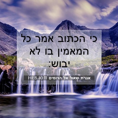 Picture 07 - אגרת שאול אל הרומים 10:11 HEB - כי הכתוב אמר כל המאמין בו - Bible Verse Picture