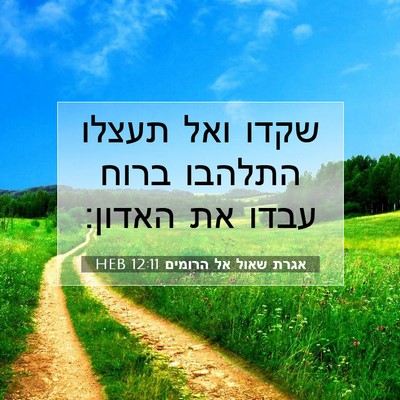 Picture 07 - אגרת שאול אל הרומים 12:11 HEB - שקדו ואל תעצלו התלהבו ברוח - Bible Verse Picture