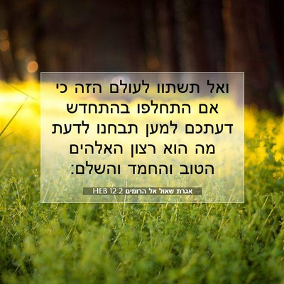 Picture 07 - אגרת שאול אל הרומים 12:2 HEB - ואל תשתוו לעולם הזה כי אם - Bible Verse Picture