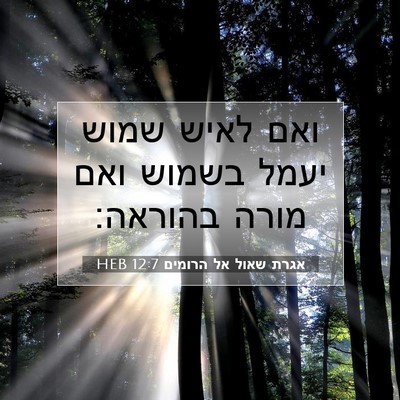 Picture 07 - אגרת שאול אל הרומים 12:7 HEB - ואם לאיש שמוש יעמל בשמוש - Bible Verse Picture