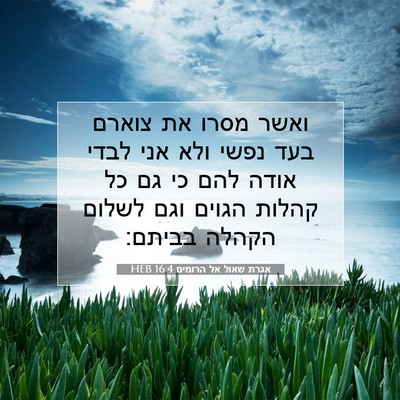 Picture 07 - אגרת שאול אל הרומים 16:4 HEB - ואשר מסרו את צוארם בעד נפשי - Bible Verse Picture