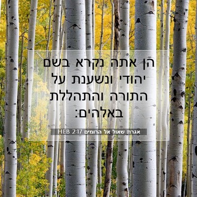 Picture 07 - אגרת שאול אל הרומים 2:17 HEB - הן אתה נקרא בשם יהודי - Bible Verse Picture