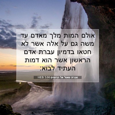 Picture 07 - אגרת שאול אל הרומים 5:14 HEB - אולם המות מלך מאדם עד משה - Bible Verse Picture