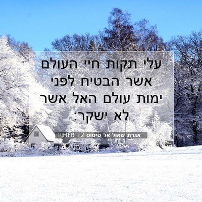 Picture 07 - אגרת שאול אל טיטוס 1:2 HEB - עלי תקות חיי העולם אשר - Bible Verse Picture