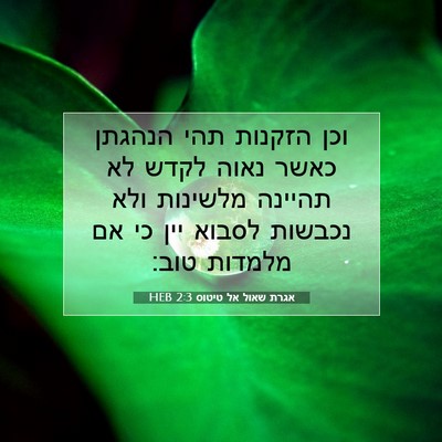 Picture 07 - אגרת שאול אל טיטוס 2:3 HEB - וכן הזקנות תהי הנהגתן כאשר - Bible Verse Picture