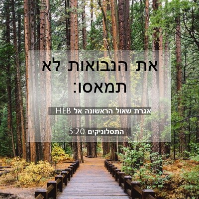Picture 07 - אגרת שאול הראשונה אל התסלוניקים 5:20 HEB - את הנבואות לא - Bible Verse Picture