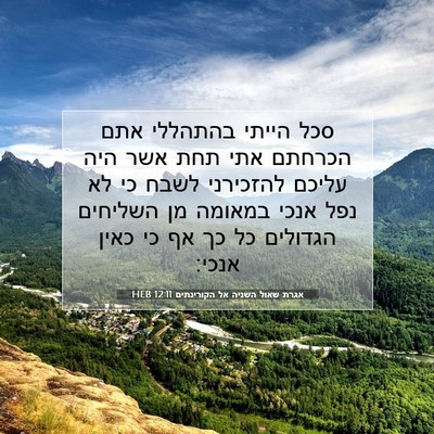 Picture 07 - אגרת שאול השניה אל הקורינתים 12:11 HEB - סכל הייתי בהתהללי אתם - Bible Verse Picture