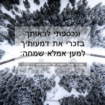 Picture 07 - אגרת שאול השניה אל טימותיאוס 1:4 HEB - ונכספתי לראותך בזכרי את - Bible Verse Picture