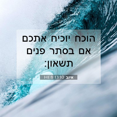 Picture 07 - איוב 13:10 HEB - הוכח יוכיח אתכם אם בסתר - Bible Verse Picture