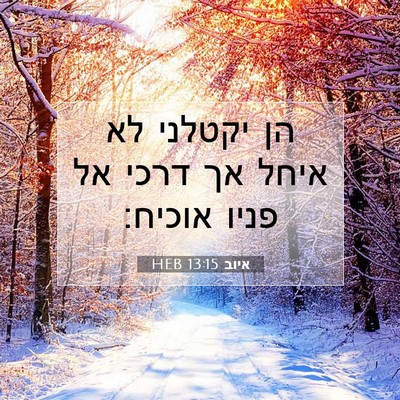 Picture 07 - איוב 13:15 HEB - הן יקטלני לא איחל אך דרכי - Bible Verse Picture