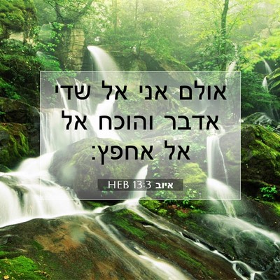 Picture 07 - איוב 13:3 HEB - אולם אני אל שדי אדבר והוכח - Bible Verse Picture