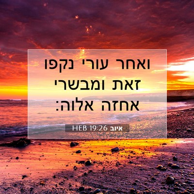 Picture 07 - איוב 19:26 HEB - ואחר עורי נקפו זאת ומבשרי - Bible Verse Picture