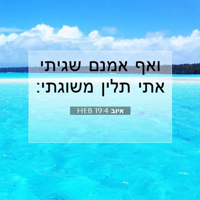 Picture 07 - איוב 19:4 HEB - ואף אמנם שגיתי אתי תלין - Bible Verse Picture