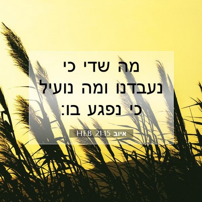 Picture 07 - איוב 21:15 HEB - מה שדי כי נעבדנו ומה נועיל - Bible Verse Picture