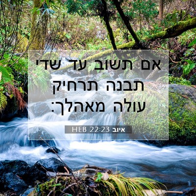 Picture 07 - איוב 22:23 HEB - אם תשוב עד שדי תבנה תרחיק - Bible Verse Picture