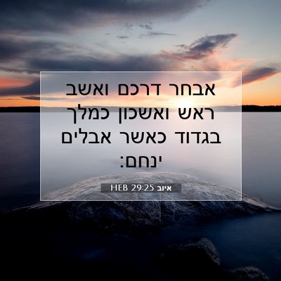 Picture 07 - איוב 29:25 HEB - אבחר דרכם ואשב ראש ואשכון - Bible Verse Picture
