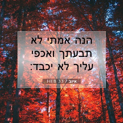 Picture 07 - איוב 33:7 HEB - הנה אמתי לא תבעתך ואכפי - Bible Verse Picture