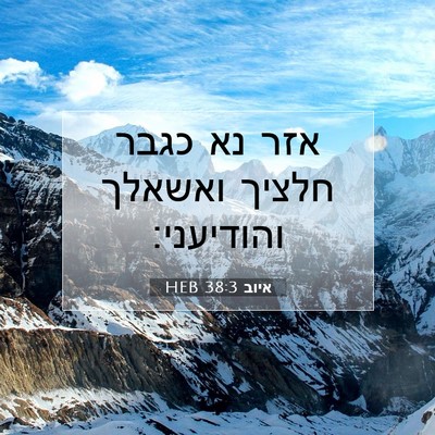 Picture 07 - איוב 38:3 HEB - אזר נא כגבר חלציך ואשאלך - Bible Verse Picture